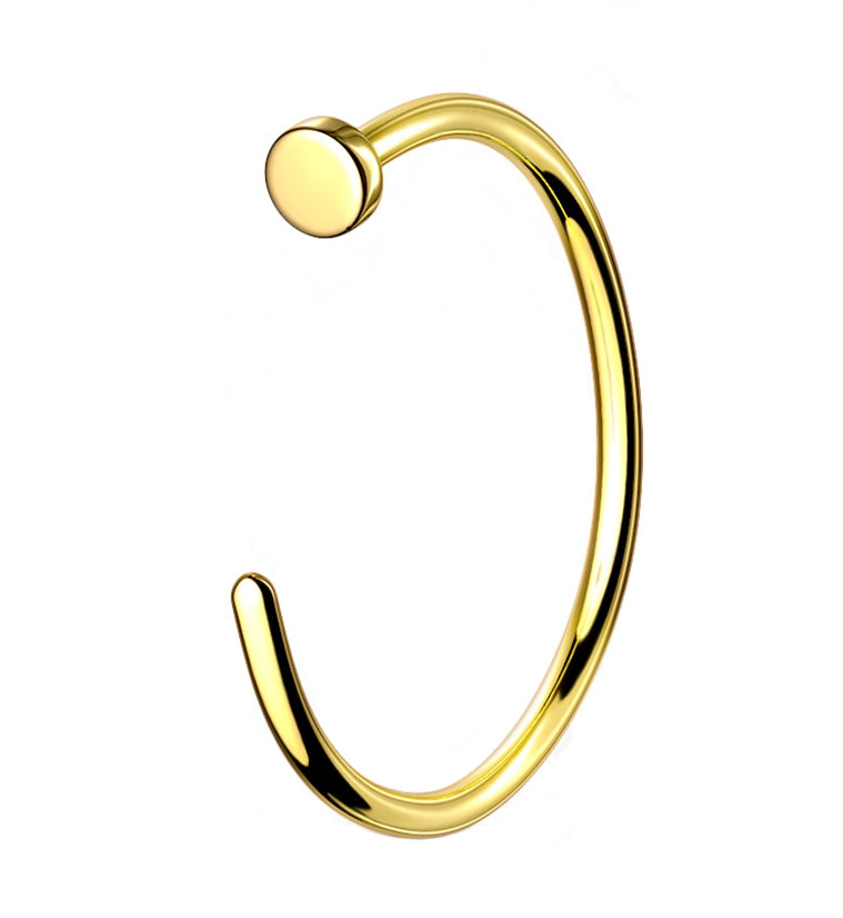 Gold Titanium Nose Ring Hoop