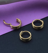 24kt Gold PVD Titanium Triple Bar Hinged Segment Ring