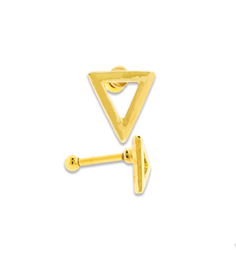 PVD Gold Triangle Tragus / Cartilage Barbell