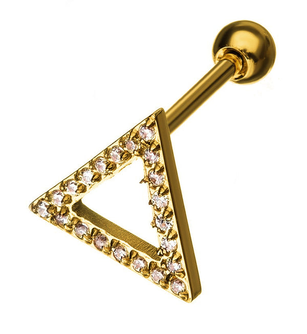 16G Gold PVD Triangle Cartilage Barbell