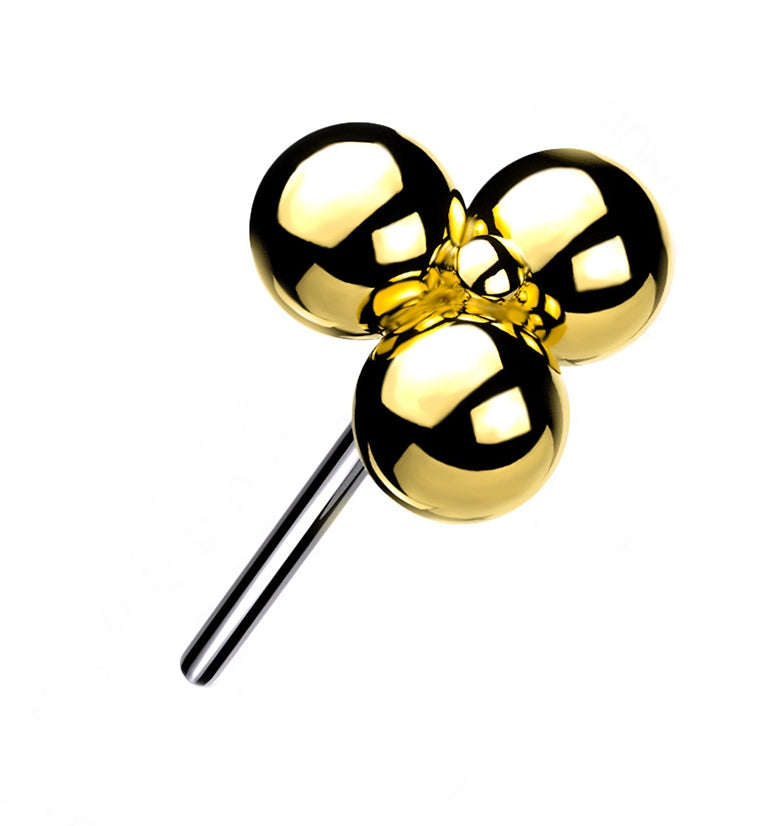 Gold Triple Bead Titanium Threadless Top