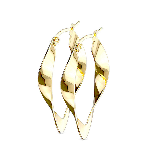 20G Gold Twined Hoop Earrings