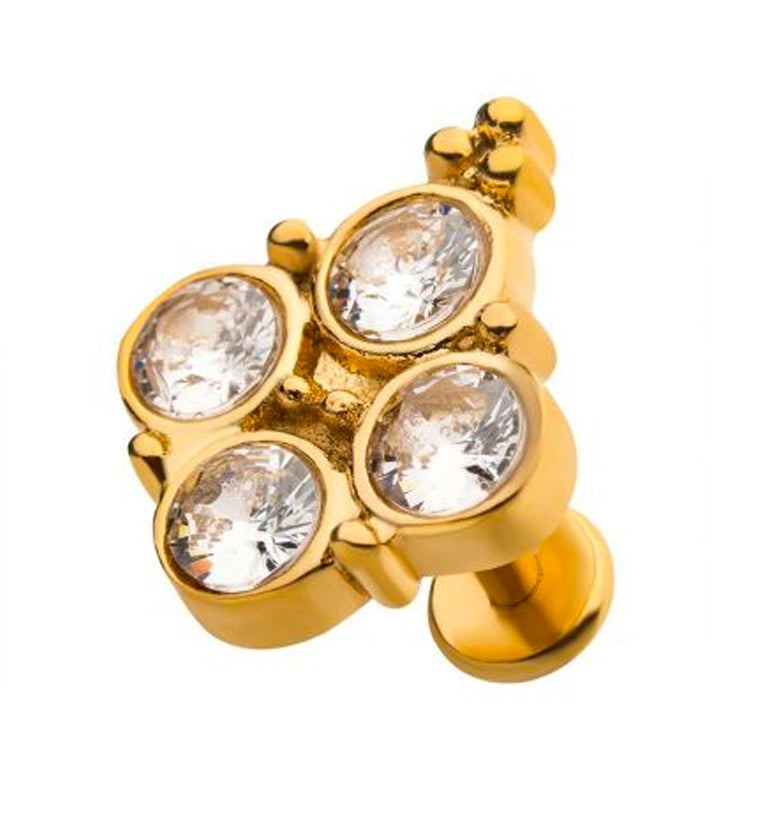 18G Gold PVD Union CZ Labret