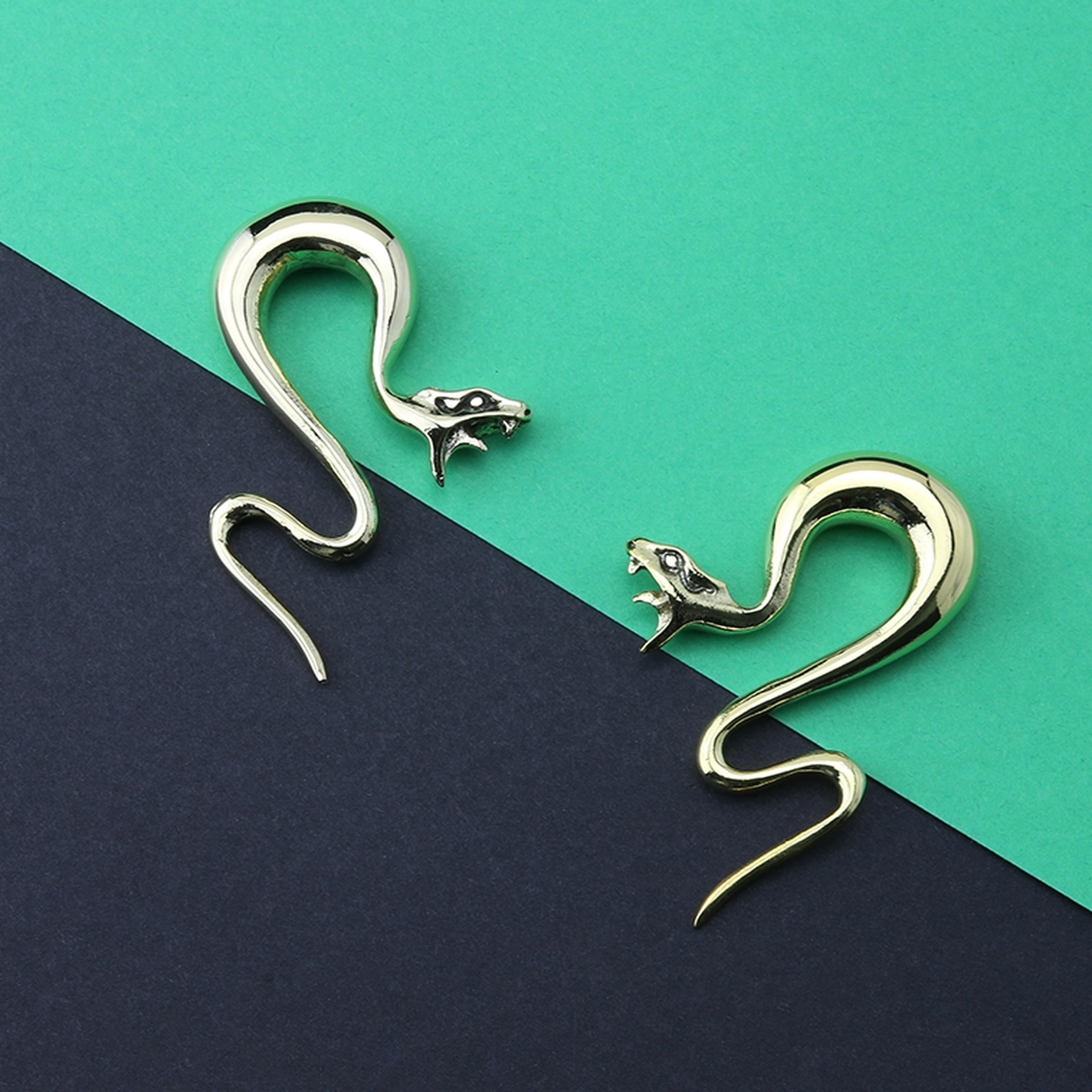 Silver Snake Brass Ear Weights