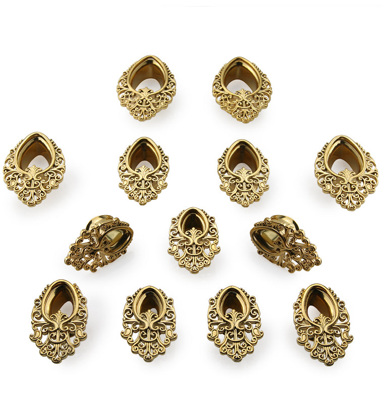 Golden Teardrop Filigree Tunnels