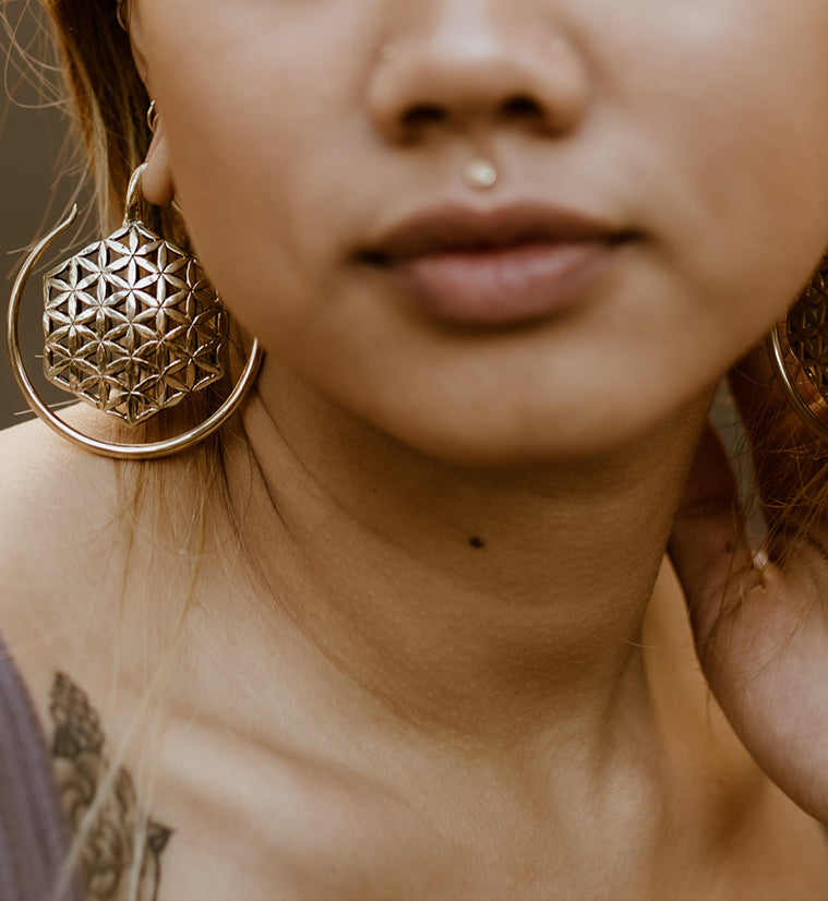 Geometric Brass Ear Weights
