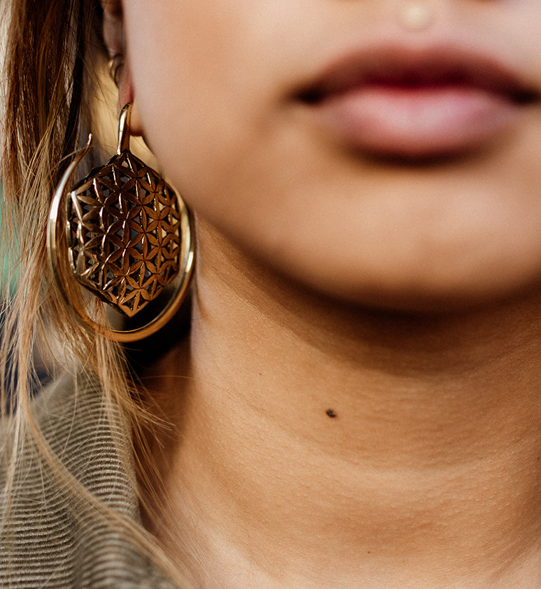 Geometric Brass Ear Weights