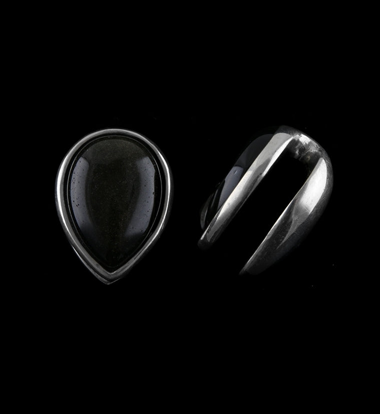 Golden Obsidian Knuckle White Brass Ear Weights
