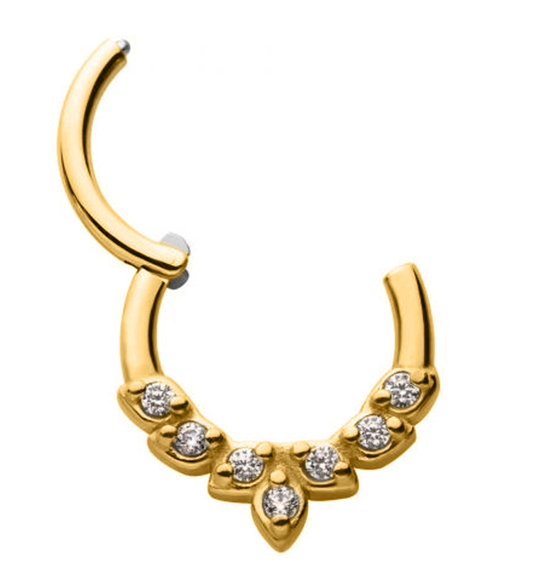 Gold PVD Sept Gem Hinged Segment Ring