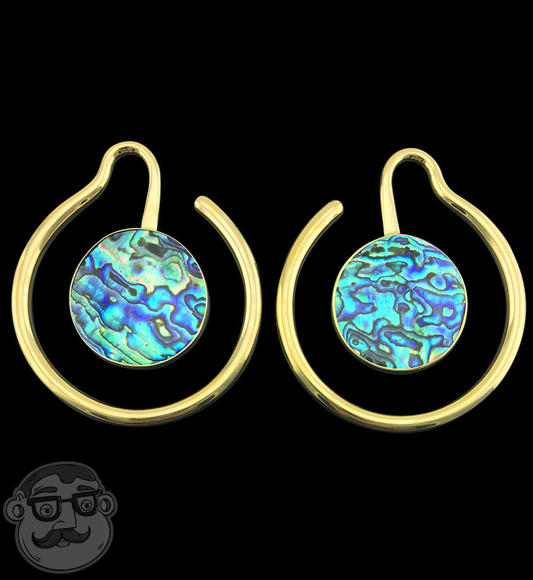 Brass Capa Single Abalone Shell Ear Weights