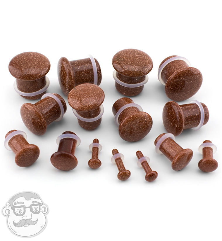 Single Flare Goldstone Glass Plugs