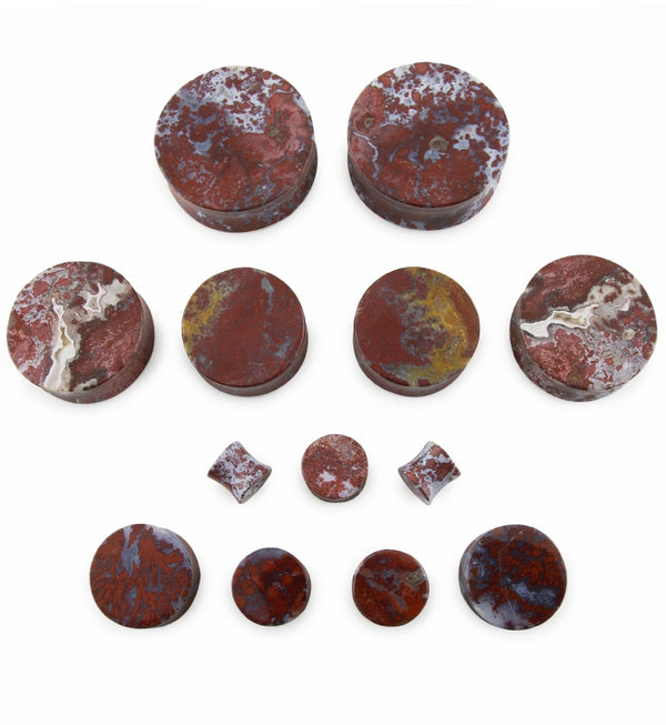 Grade A Red Moss Agate Stone Plugs
