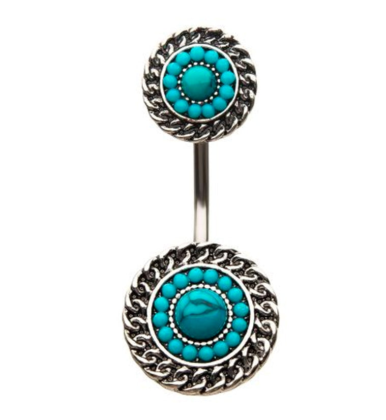 Grand Turquoise Stone Belly Ring | UrbanBodyJewelry.com