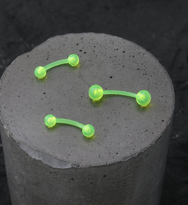 Green Acrylic Curved Barbell