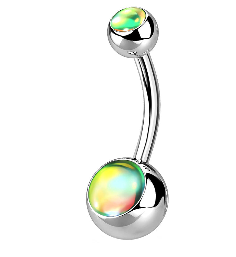Green Aura Belly Button Ring