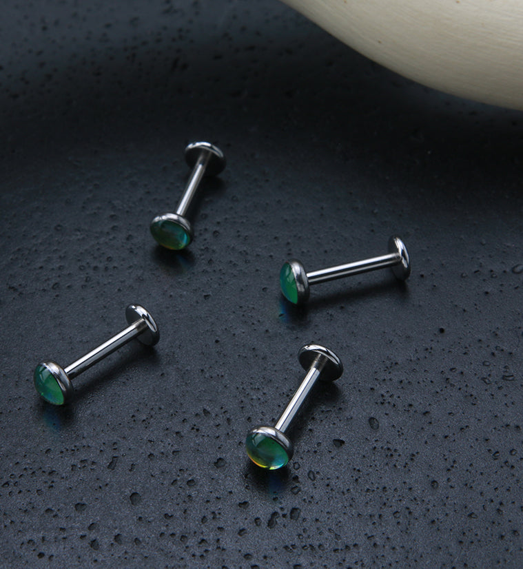 Green Aura Labret Post