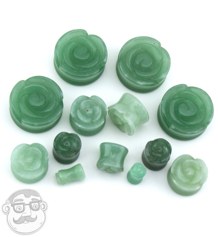 Aventurine Stone Rosebud Plugs