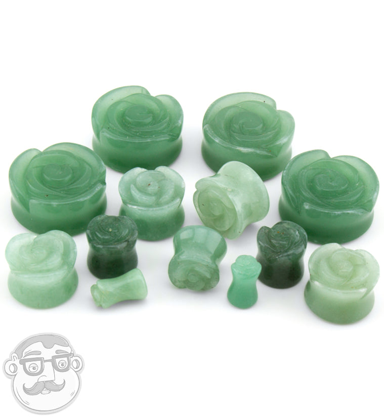Aventurine Stone Rosebud Plugs