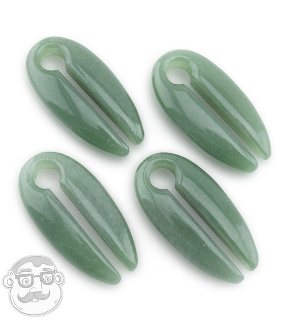 Green Aventurine Stone Keyhole Ear Weights