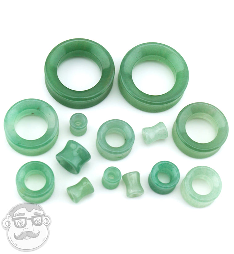 Aventurine Stone Double Flare Tunnels