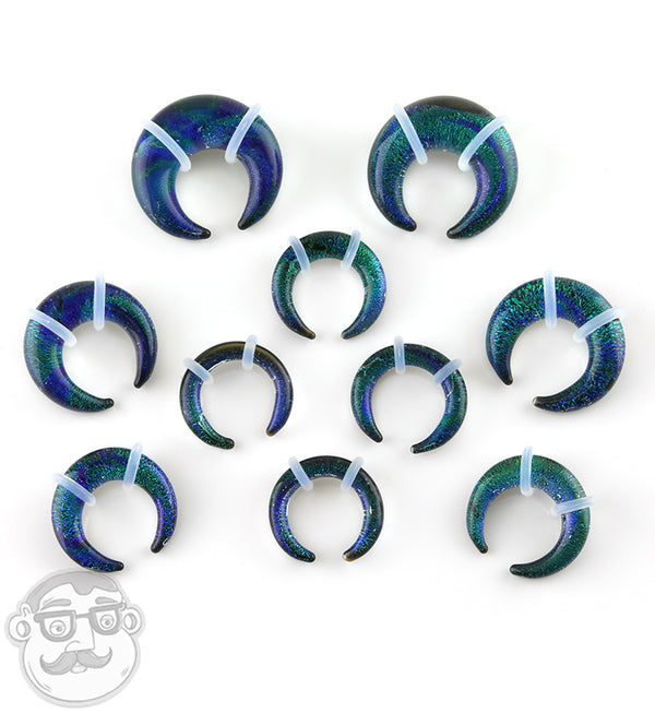 Blue & Green Dichroic Glass Pinchers