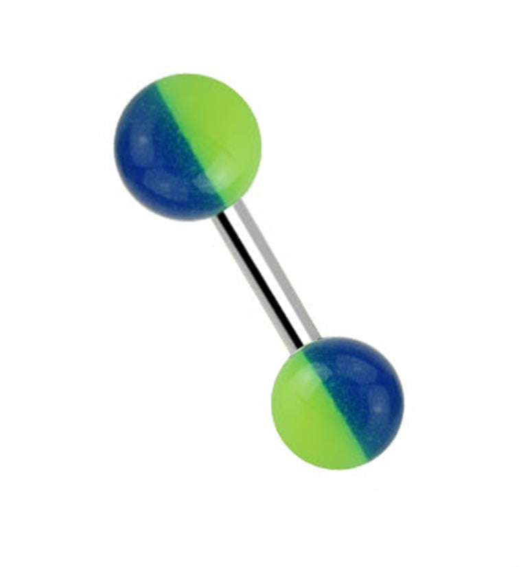 14G Green / Blue Glow in the Dark Barbell