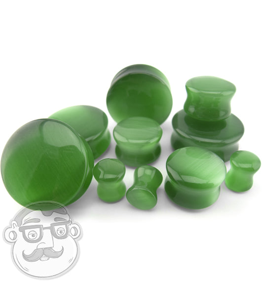 Green Cat's Eye Glass Plugs