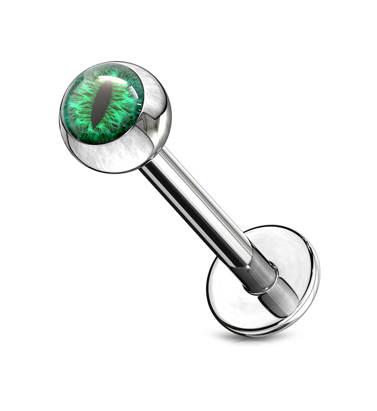 Green Cat's Eye Stainless Steel Labret