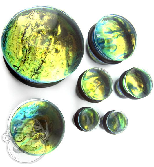 Green Glass Ear Gauges