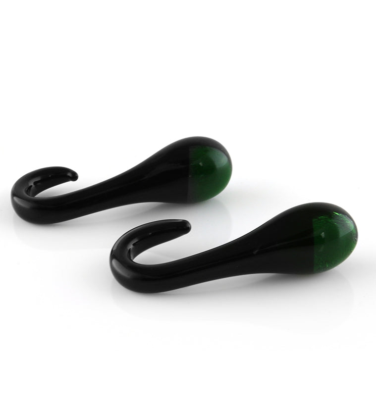 Green Drip Glass Ear Weights
