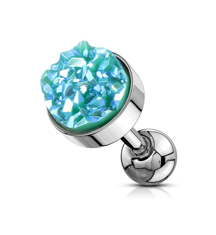 16G Green Druzy Cartilage Barbell