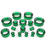 Double Flare Emerald Green Glass Tunnel Plugs