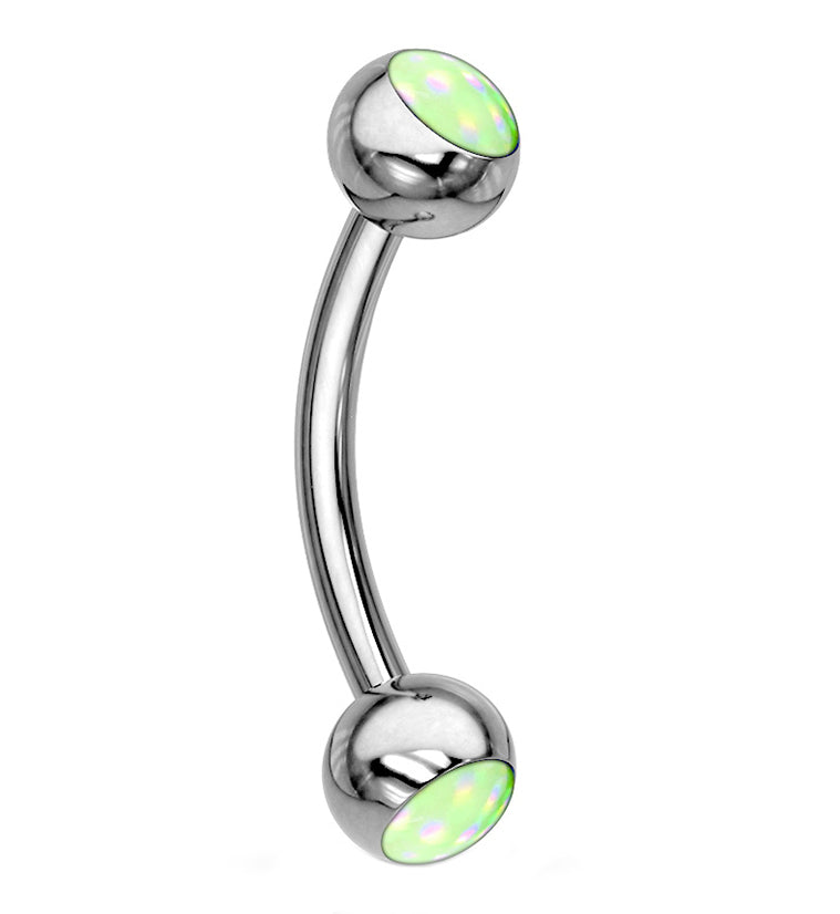 Green Escent Stainless Steel Curved Barbell
