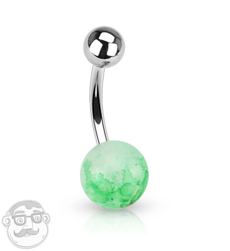 Green Fizzle Belly Button Ring