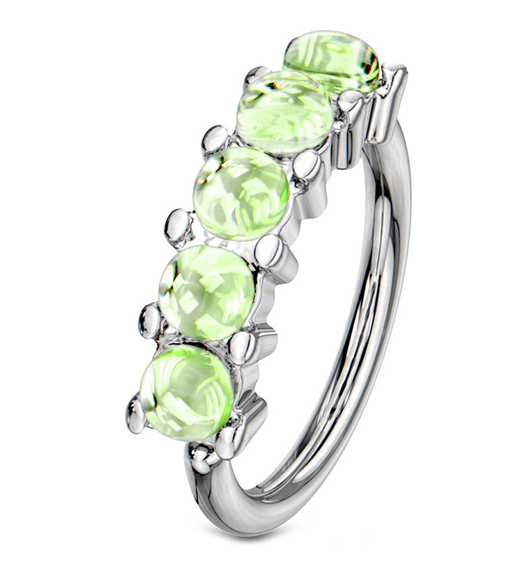 Green Septenary Seamless Ring