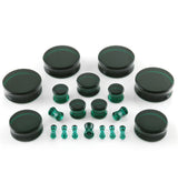 Green Double Flare Glass Plugs