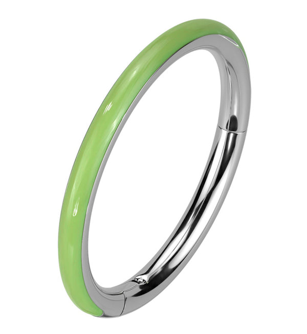 Green Glow In The Dark Side Facing Titanium Hinged Segment Ring