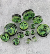 Green Haze Swirl Glass Plugs