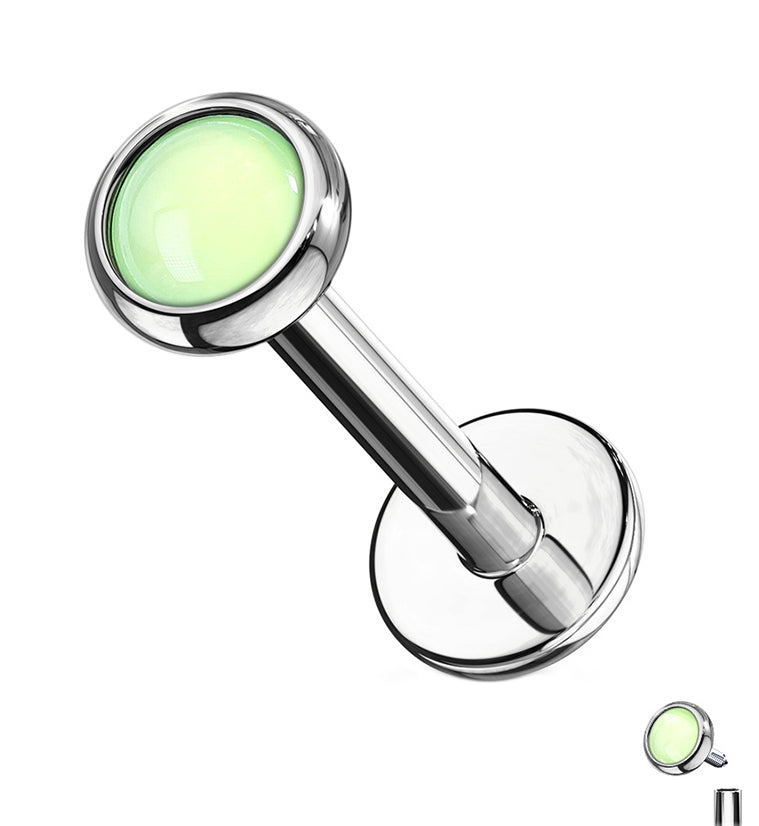 16G Green Escent Stainless Steel Labret