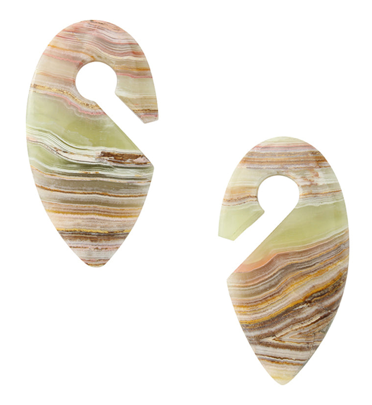 Green Onyx Stone Keyhole Ear Weights Version 1