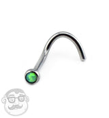 Green Opalite Titanium Nose Screw Ring