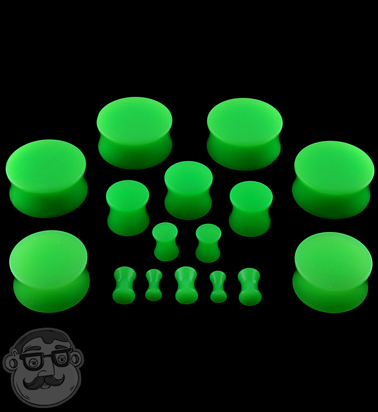 Green Double Flare Solid Plugs