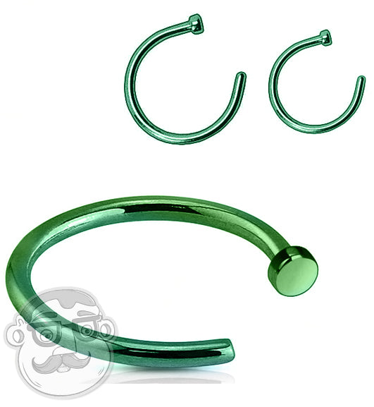 Green Stainless Steel Nose Hoop Ring