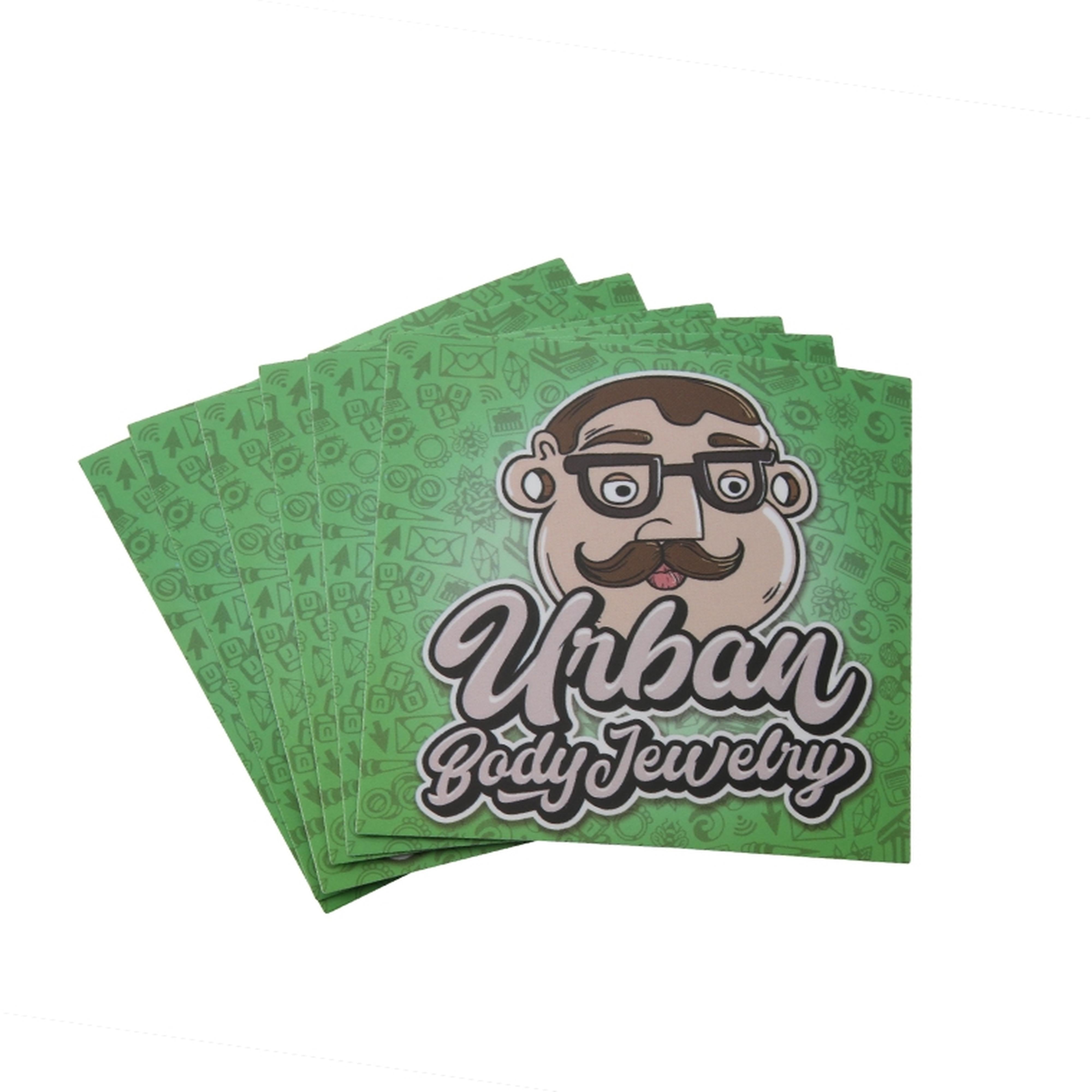 Green UBJ Sticker Pack (5 Stickers) | UrbanBodyJewelry.com
