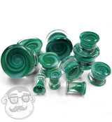 Green Vortex Glass Plugs