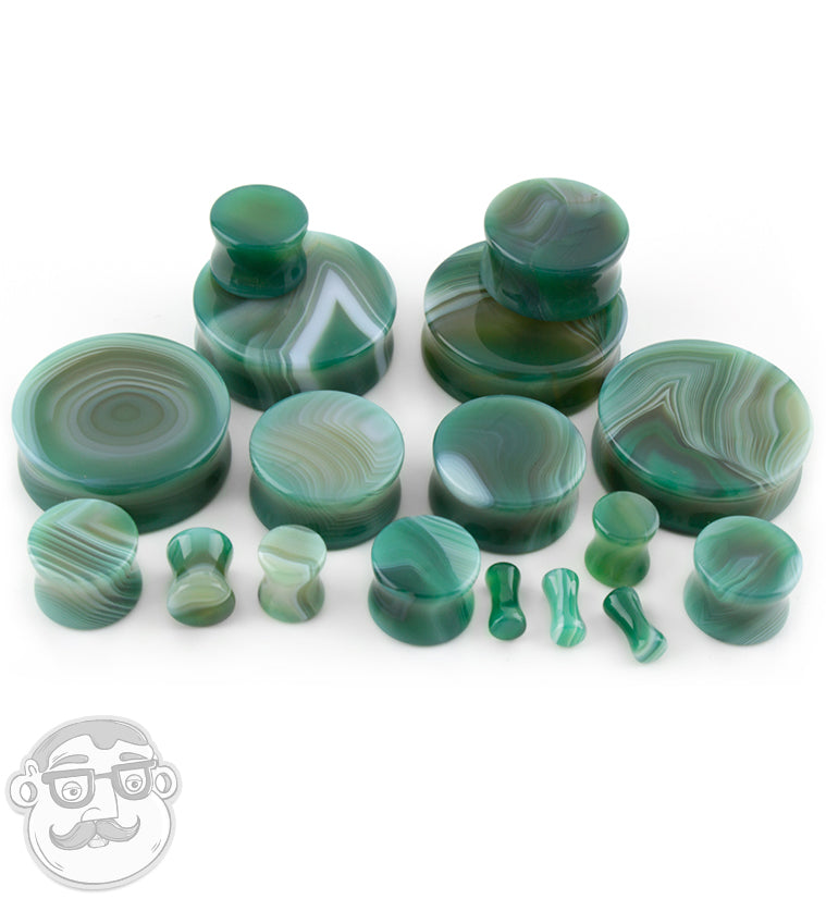 Green Agate Stone Plugs
