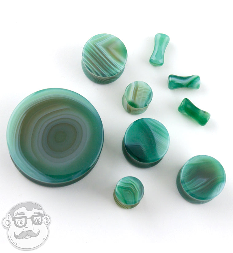 Green Agate Stone Plugs