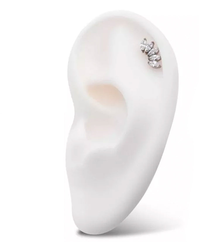 Half Crown CZ Internally Threaded Titanium Top