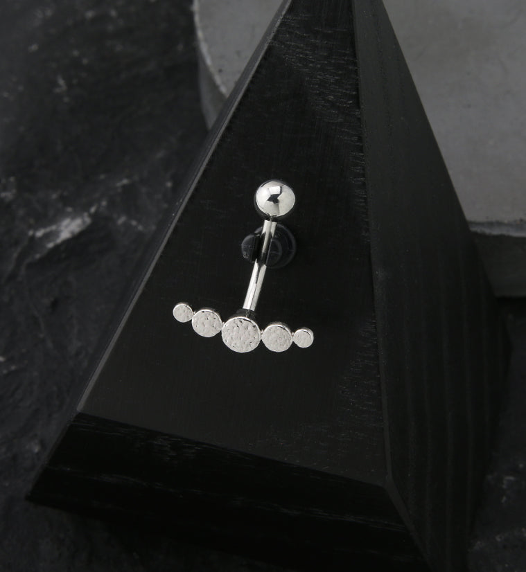 Hammered Arc Stainless Steel Belly Button Ring