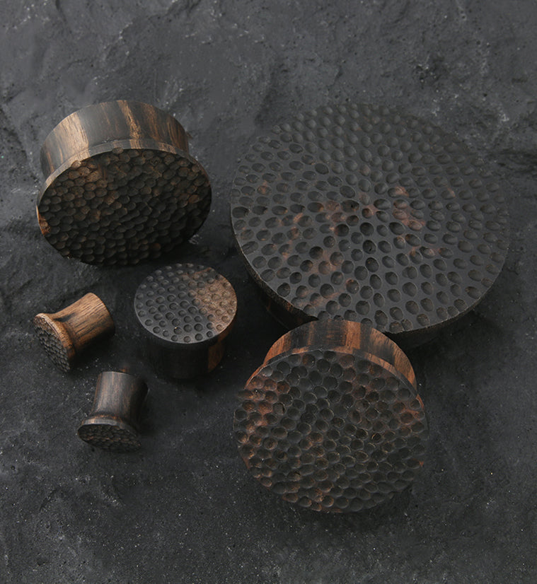Hammered Areng Wood Mayan Flare Plugs